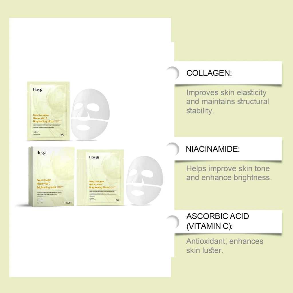 Vitamin C Mask Dark Spot Remover Skin Rejuvenation Smooth Pores Anti Aging Moisturizing Brightening Hyaluronic Acid Facial Mask