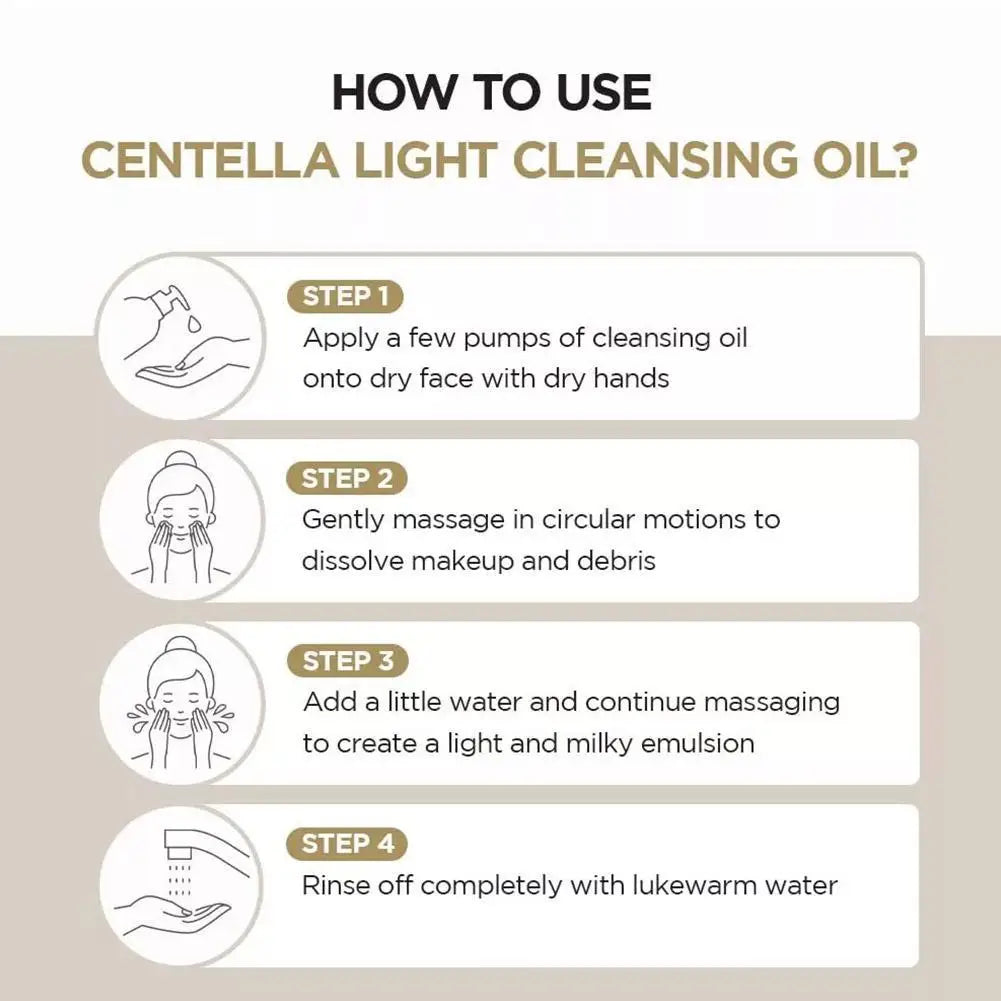Centella Remover Oil Facial Makeup Remover Moisturizing Face Refresher Cleaning Centella Asiatica Extract Makeup Remover Oil
