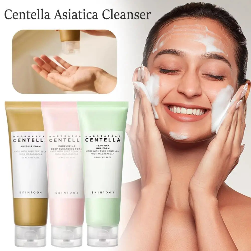 Centella Asiatica Deep Cleansing Foam Facial Cleanser Oil Control Soothing Lotion Remove Pore Mild Exfoliating Skincare Product