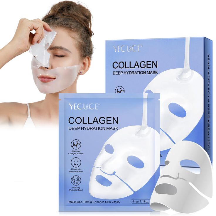 Collagen Face Mask Bio-Collagen Real Deep Mask Deep Collagen Overnight Mask Collagen Night Wrapping Mask 6pcs